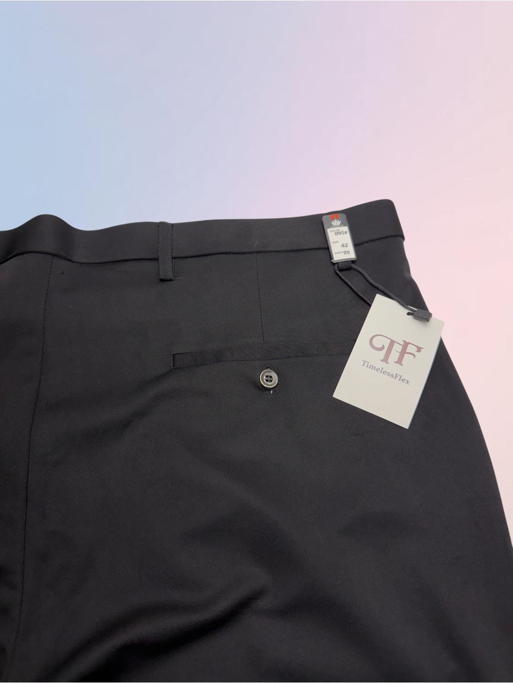 TIMELESS FLEX Men’s 42 x 28 Black Dress Pant - Picture 3 of 3